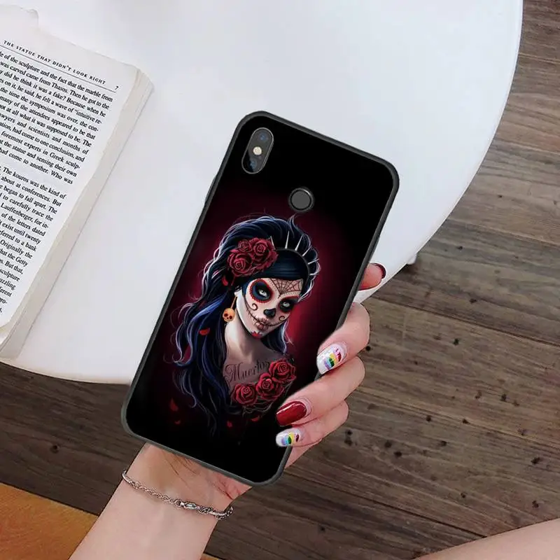 

Skull tattoo art girl horror Phone Case For Xiaomi Redmi 7 9t 9se k20 mi8 max3 lite 9 note 8 9s 10 pro Soft Silicone Shell