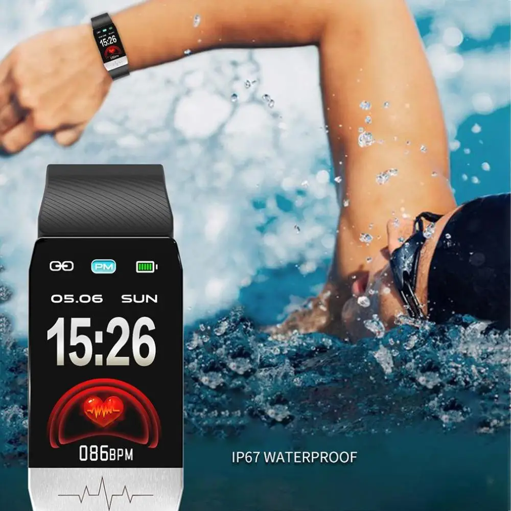 

T1S Smart Bracelet Tempurature Heart Rate Monitor Real-time Sleeping Detectors Fitness Sport Watches