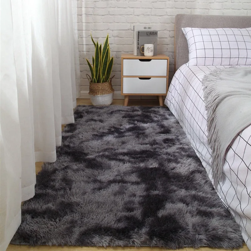 Promotion New Luxury Rectangle Soft Fluffy Carpets Area Rug Blue Carpet 3cm Long Hair Solid Mat Decor Room Home Corridor Kids | Дом и сад