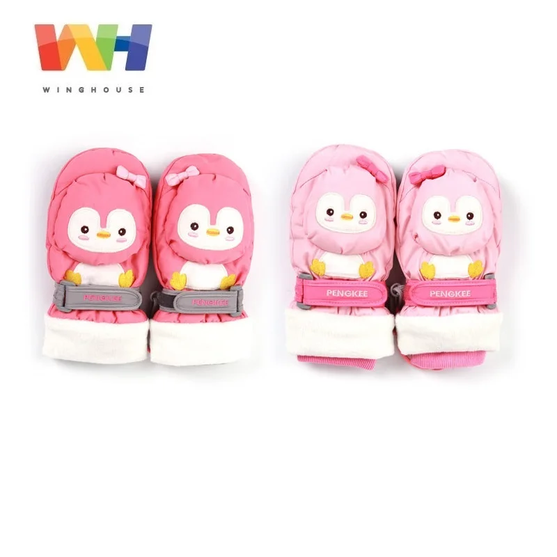 Южнокорейские детские лыжные перчатки с рисунком зимние теплые