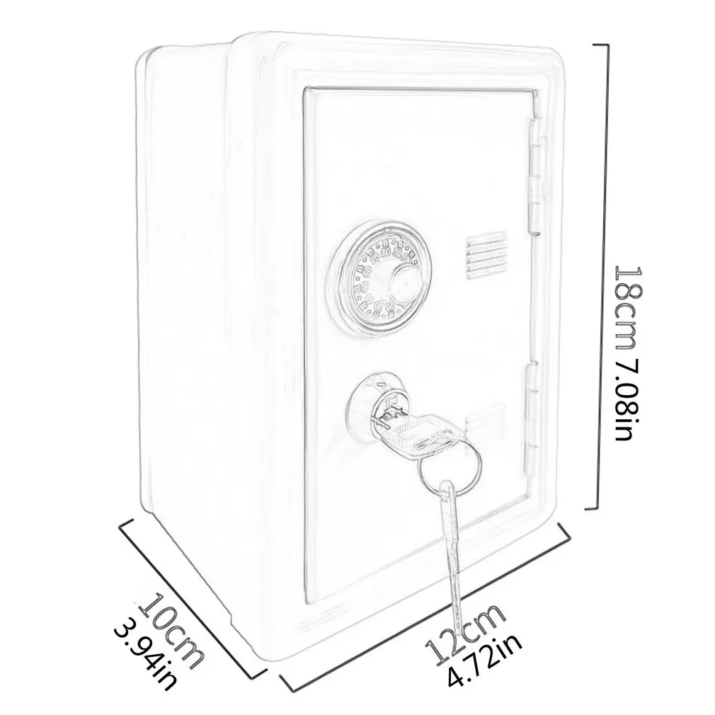 

Household Insurance Box Mini Metal Safe Creative Piggy Bank Key Insurance Cabinet Desktop Decoration