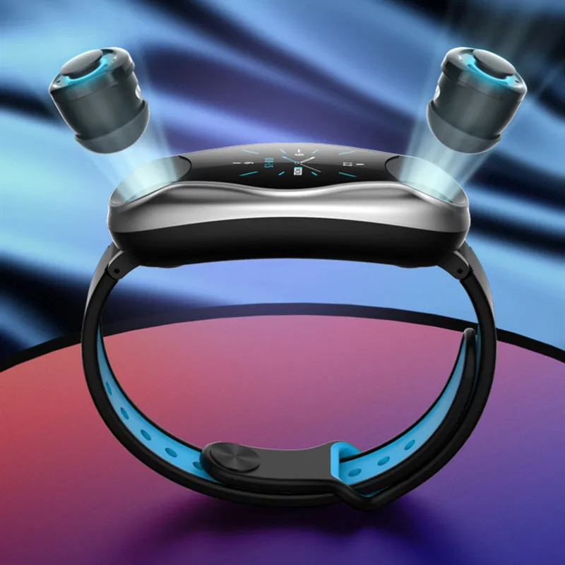 Модный цветной экран T90 фитнес-браслет 2 в 1 Bluetooth 5 0 чип IP67 водонепроницаемые