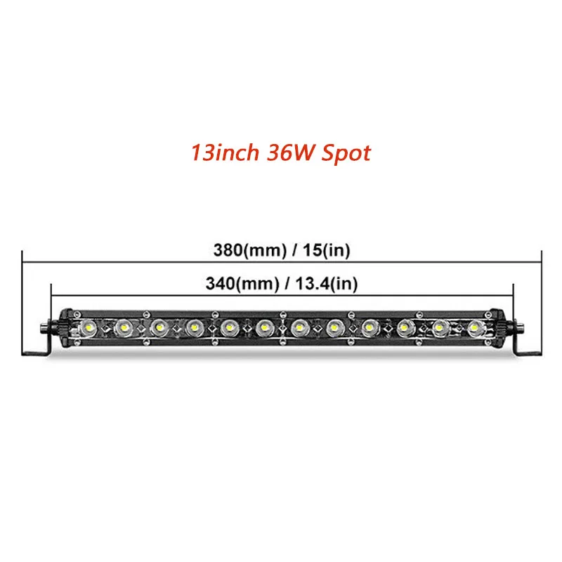 13 inch Spot Beam 7-дюймовый 18 Вт 13 дюймов 36 Вт 20 дюймов 54 Вт супер тонкий мини светодиодный рабочий светильник бар Точечный светильник Потолочные Светильник поиска светильник светодиодный бар для джип Лодка внедорожник - Цвет: 13 inch Spot Beam