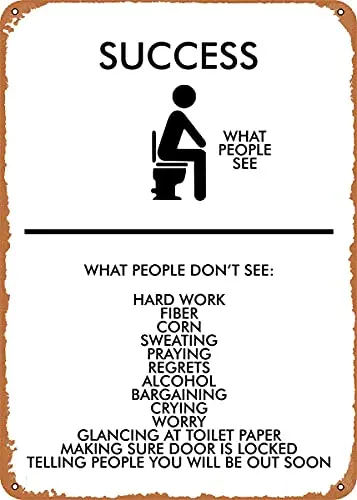 

Bathroom Success Vintage Look Metal Sign Patent Art Prints Retro Gift 8x12 Inch