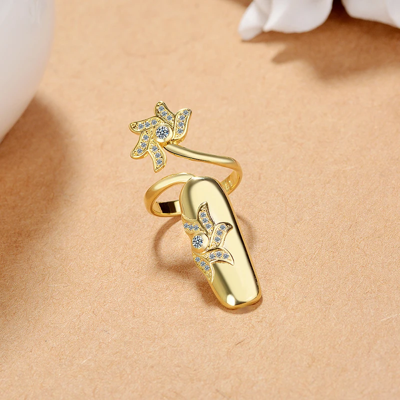 

Fashion Jewelry Opening Ring Women's Temperament All-match Ring Diamond Nail Set Jewelry Bridal Wedding Ring Wholesale