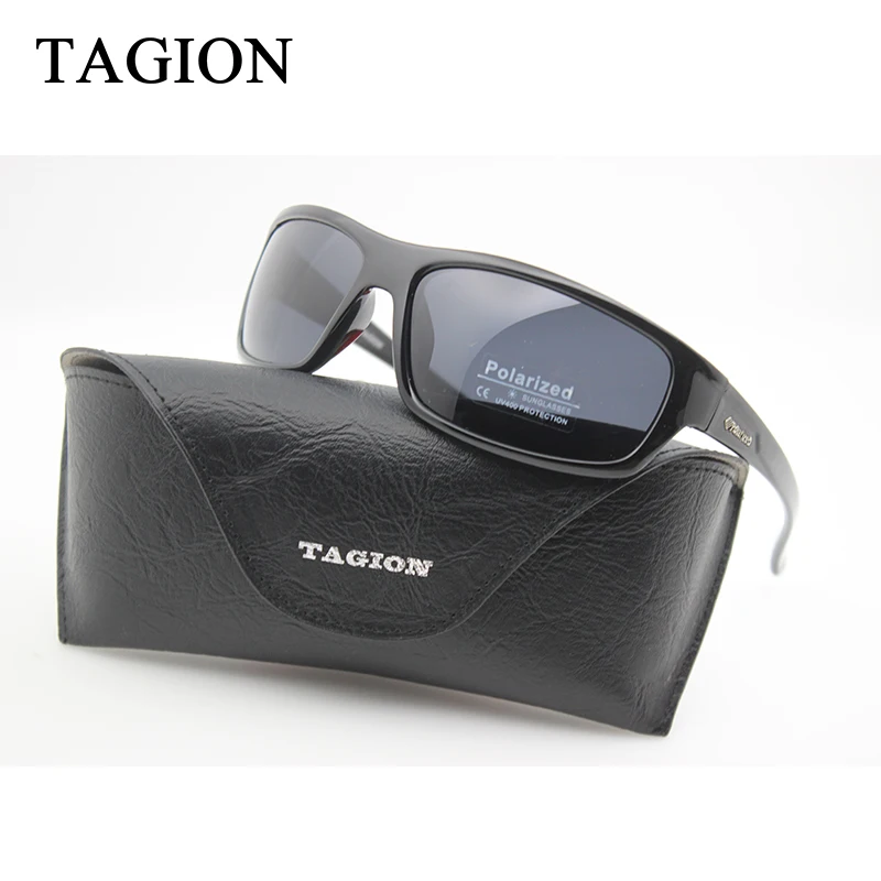 Мужские спортивные солнцезащитные очки TAGION TG5104 черные поляризационные UV400 для