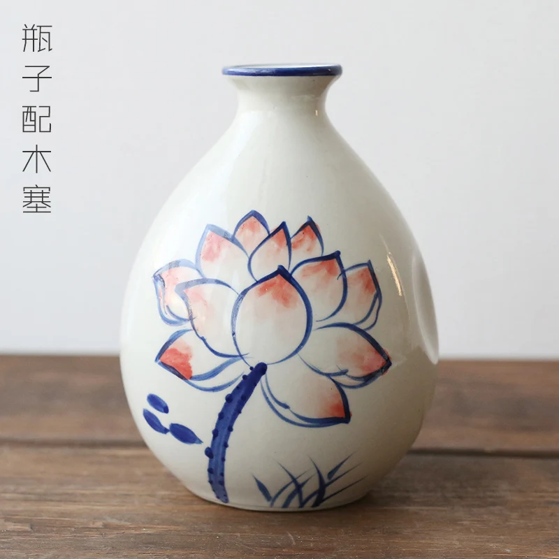 

Japanese Flagon Bottle Ceramic Hand Painted Vintage Hip Flask Sake Bottle Alcohol Butelki Na Alkohol Table Drinkware ED50JH