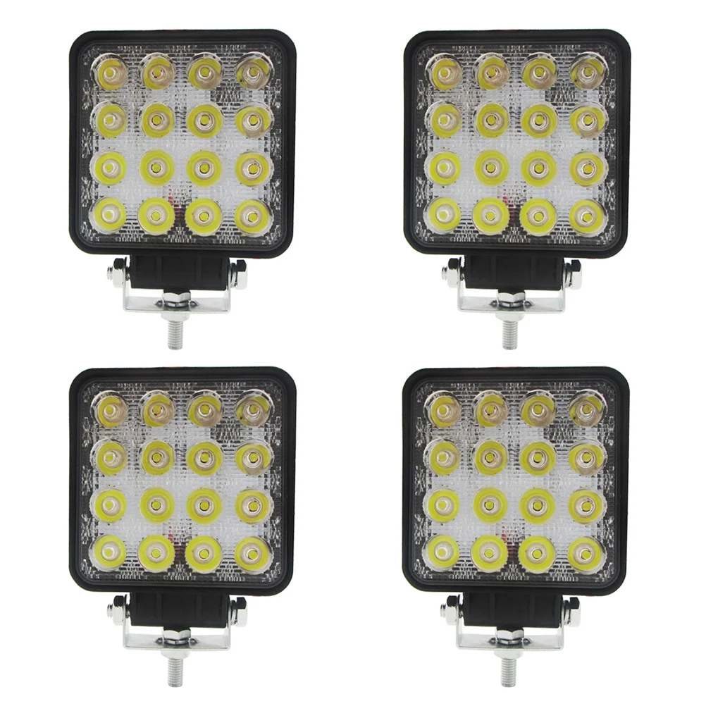 

4 шт. 48 Вт 16 Светодиодный ных квадратных точечных прожексветодиодный светодиодные фары рабочие фары для внедорожников s Противотуманные фар...