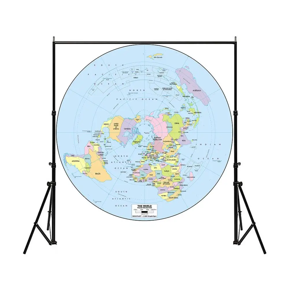 Мир Полярный проекция карта мира постер и принты гостиная нетканые настенные