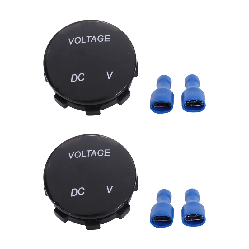 

2X Universal Digital Monitor Voltmeter Waterproof Voltage Meter LED blue for DC 12V-24V Car Motorcycle Auto Truck