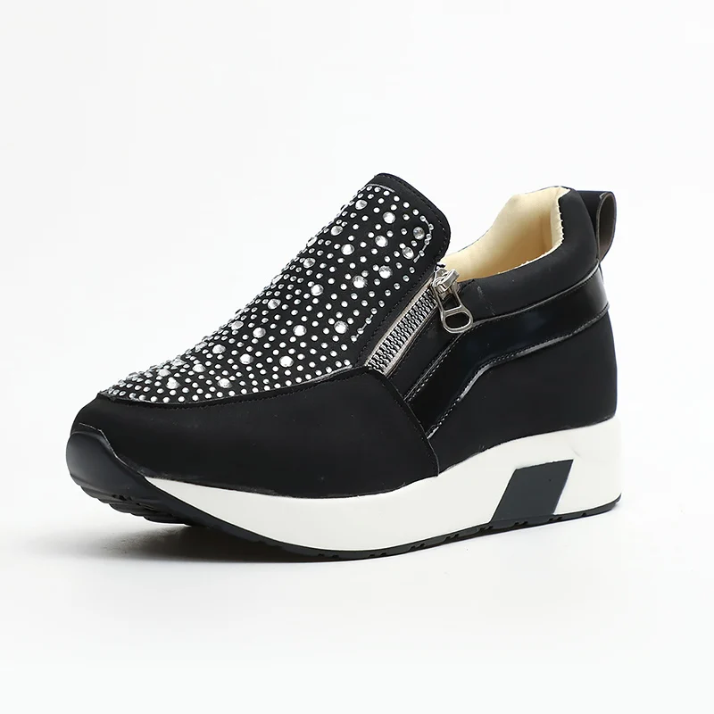 Женские кроссовки белые беговые на платформе с молнией большие размеры 42-43