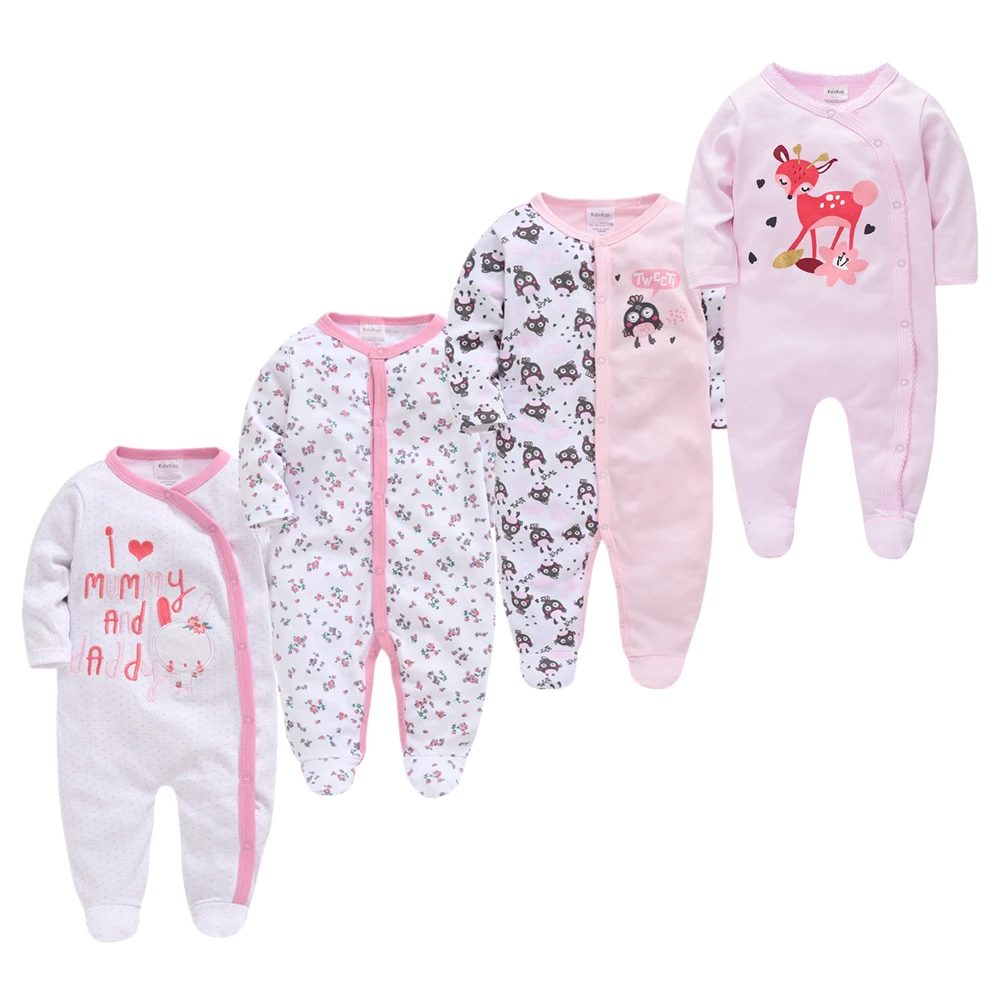 2021 3 4 pcs/lot Summer Baby Boy roupa de bebes Newborn Jumpsuit Long Sleeve Cotton Pajamas 6 9 12 Months Rompers Clothes |