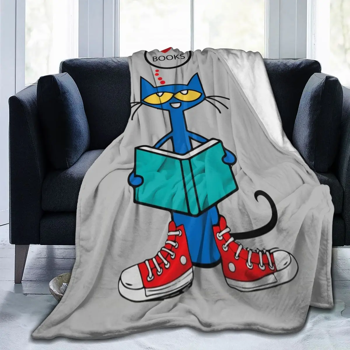 

Пледы для стула Pete The Cat I Love My White Shoes, мягкие фланелевые одеяла