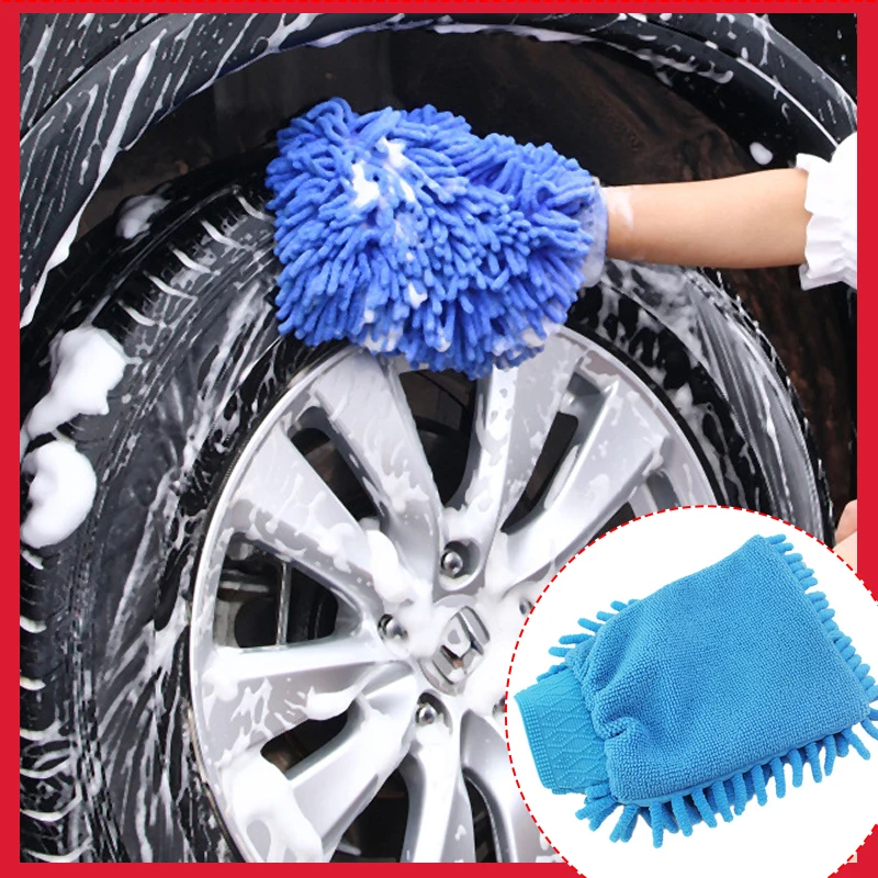 

Car Wash Cleaning Gloves Chenille Coral Soft Microfiber Car Waterproof Towel Sponge Cloth Kitchen Household Gadgets Accessories