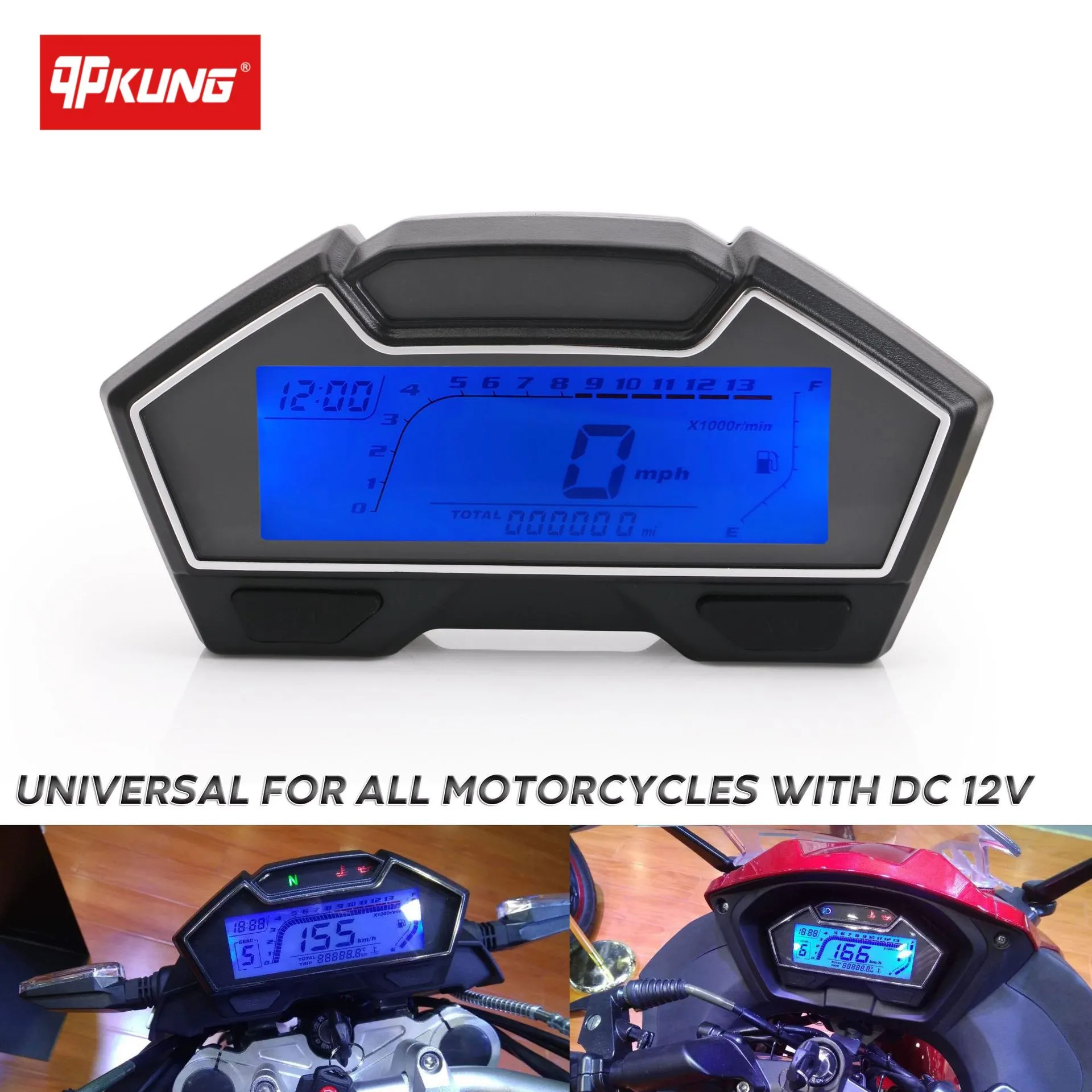 

Motorcycle Speedometer Odometer Universal LCD Digital Odometer Electric Injection Speedometer Fuel Gauge Motorcycle Accessories