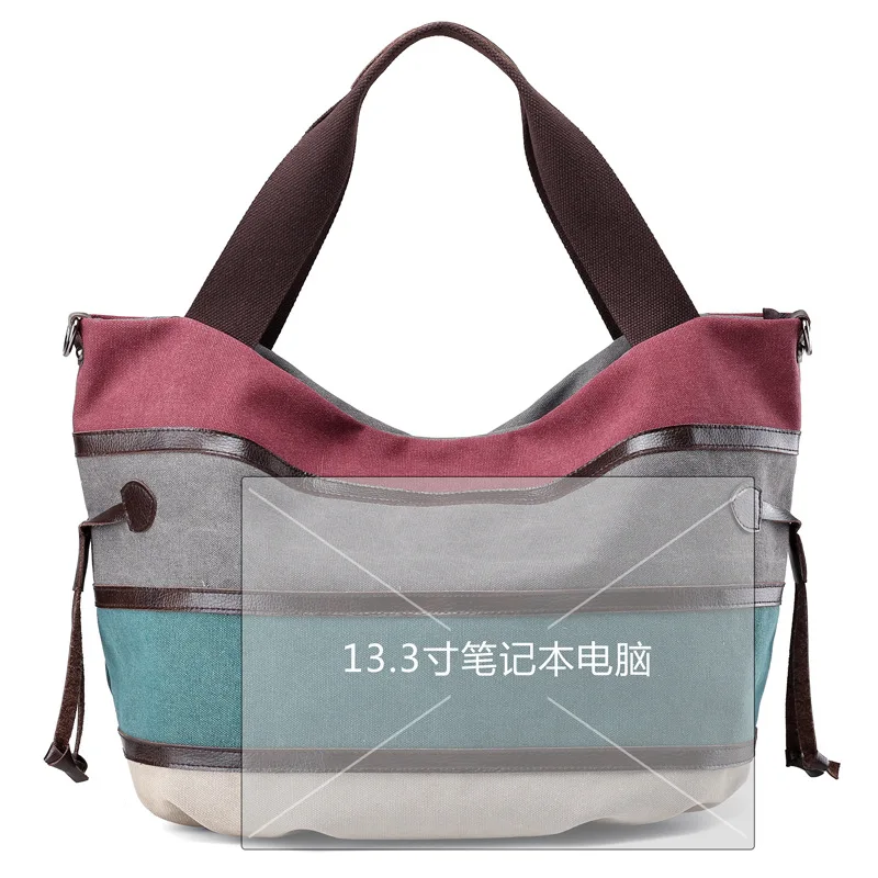 

Womens Simple Shoulder Bags Woman Canvas Hobos Handbags Striped Bag Fashion Totes Shoulder Crossbody Bags Large Capacity Handbag