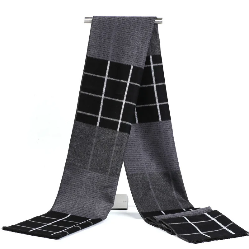 

Classic Men Pashmin Scarf Plaid&Striped Scarves Keep Warm Winter Long Neckerchief Imitation Cashmere Upscale Clothing Accessorie