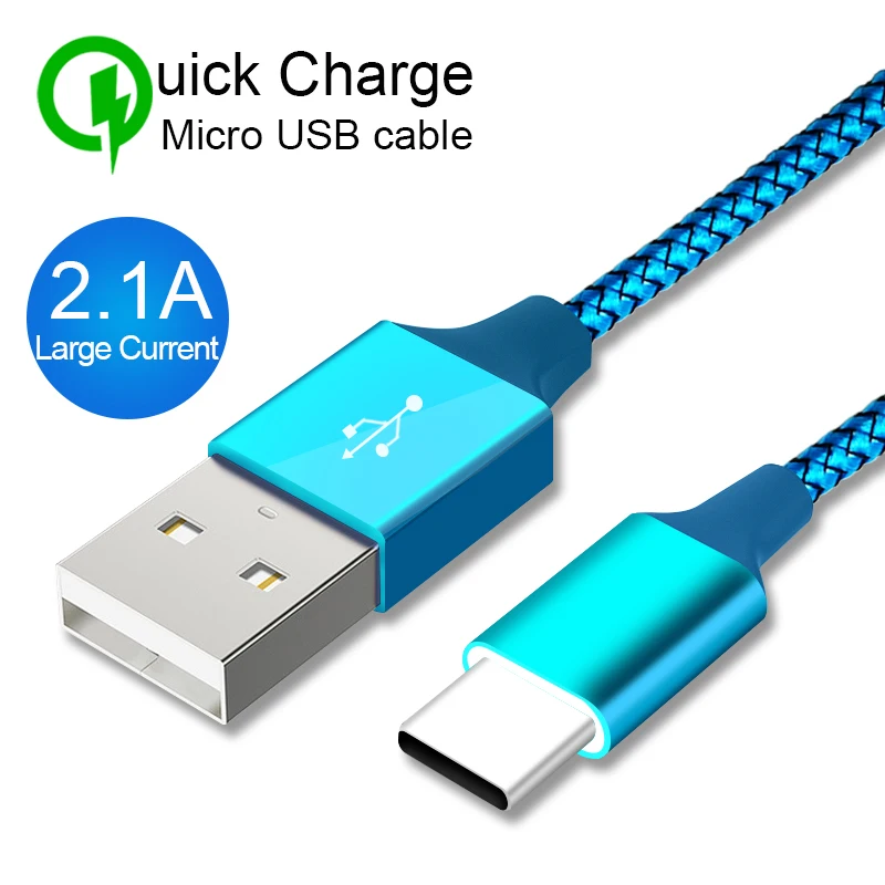 Нейлоновый Быстрый usb type C кабель для huawei P20 Lite Быстрая зарядка быстрое зарядное