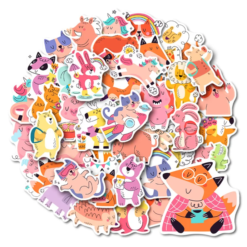 50 стильных наклеек с изображением животных Стильные Теплые наклейки для спальни