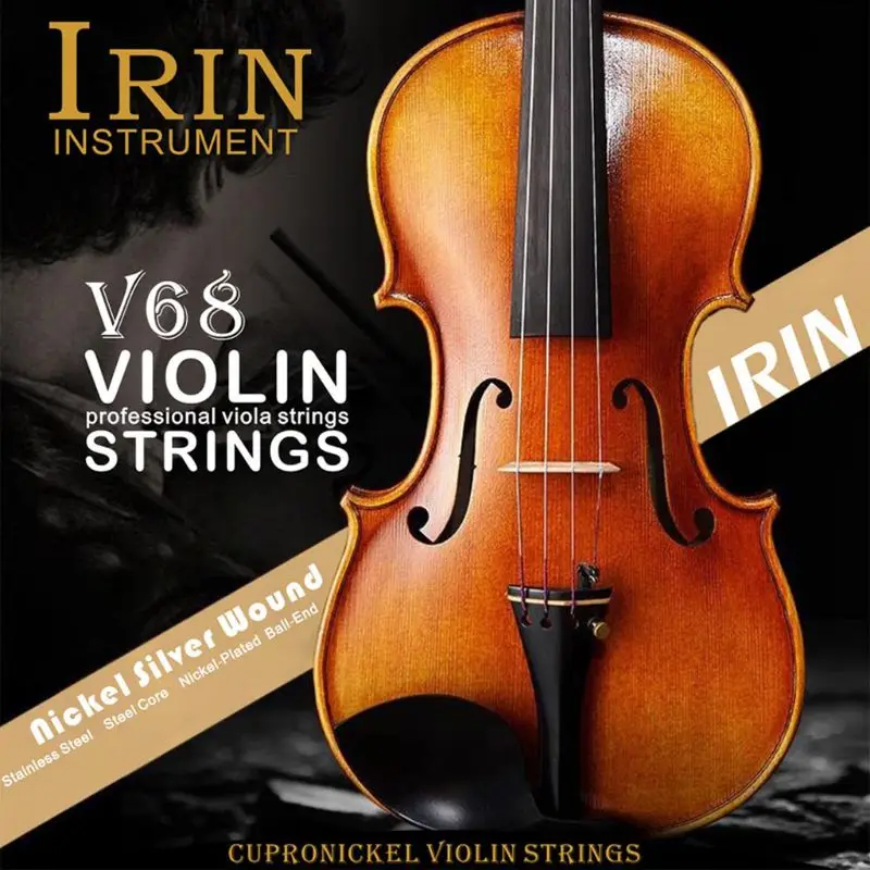 

IRIN V68 Professional Violin Strings (E-A-D-G) Nickel Silver Wound for 4/4 3/4 1/2 1/4 Violin