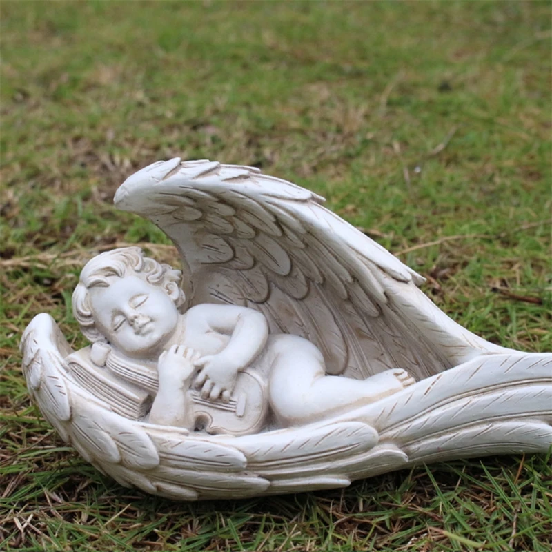 

Angel Boy Resin Craft Ornament Figurines Angel Wing Statue Sculpture Outdoor Home Garden Lawn Yard Decoration