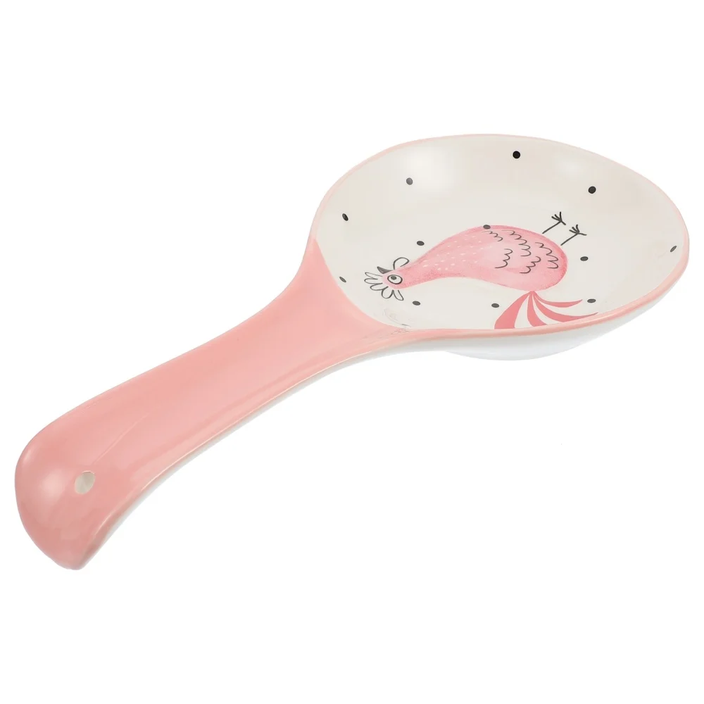 

1Pc Ceramic Spoon Rest Practical Kitchen Utensil Holder Spoon Rack )