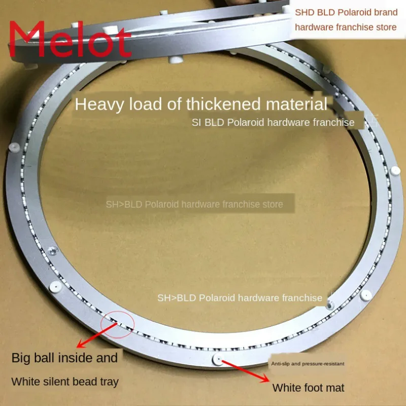 

16-Inch Silencer Turntable Aluminum Alloy round Dining Table Turntable Base Bearing Wooden Marble Glass Track 400mm Kit Tool Hot