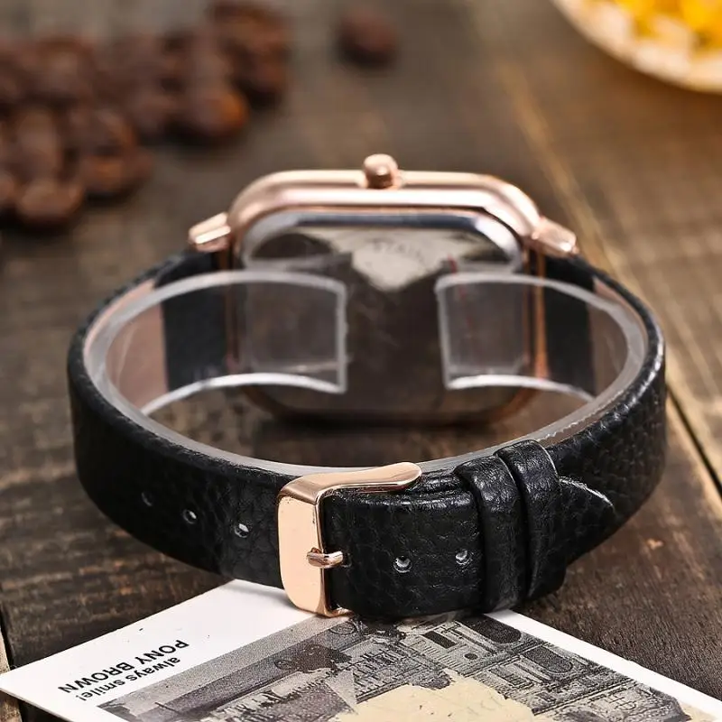 

Simple Leather Strap Women's Watches Rectangular Snakeskin Fashion Casual Ladies Wristwatch Quartz Clock relogio feminino