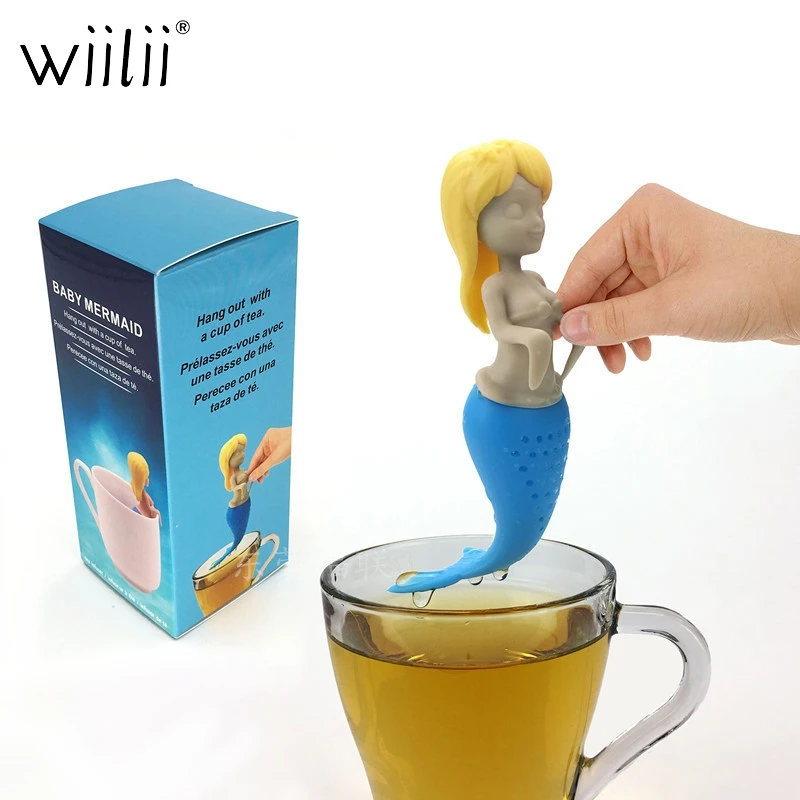 1 шт. милый женский чай с рыбками многоразовый Силиконовый Фильтр для чая