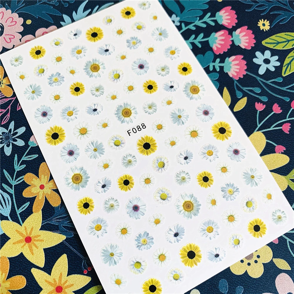 

Newest F sereis F-88-442-443 flower 3d nail art sticker nail decal stamping export japan designs rhinestones decorations