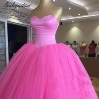 bealegantom hot pink quinceanera dresses ball gown tulle lace up sweet 16 prom party vestido de 15 anos qd1271