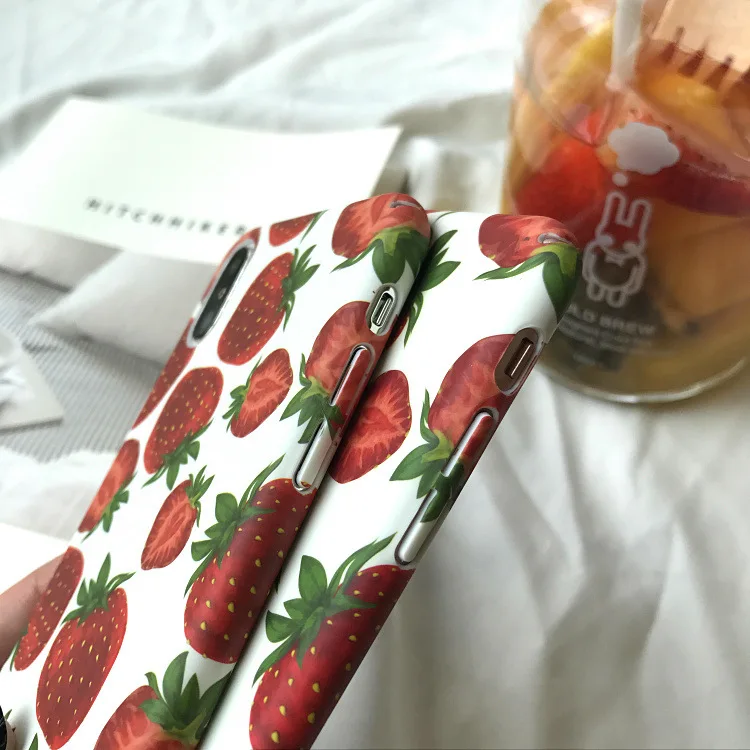 

South Korea Hipster Strawberry Fruit Mobile Phone Shell Drop-Resistant Phone Protective Case Case for iPhone X