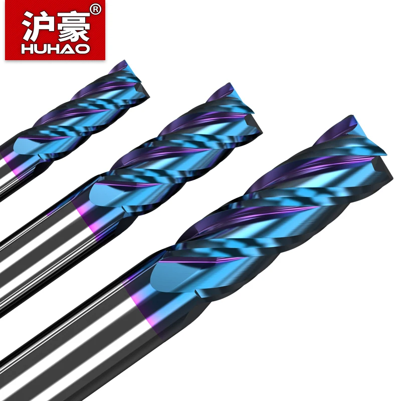 Фрезерный резак HUHAO 63 ° из вольфрамовой стали 4 флейты Концевая фреза фрезерный