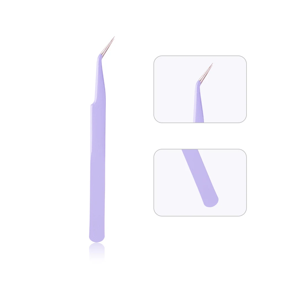 Новые фиолетовые цветные пинцеты из нержавеющей стали прямые изогнутые для