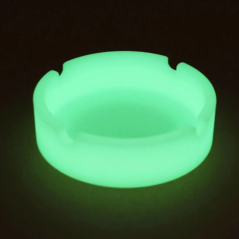 Glowing In the Darkness Silicone Ashtray Portable Round Cigarette Ash Tray Holder Foldable Eco-Friendly Soft Cenicero Luminous