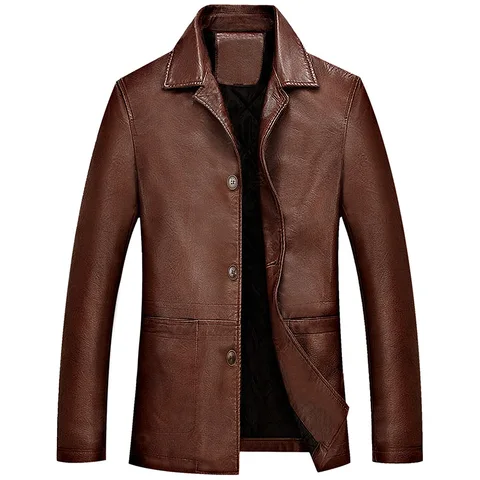 Зимние классические мотоциклетные деловые мягкие кожаные куртки, мужская кожаная куртка, плотные мотоциклетные пальто, мужская модель 4XL