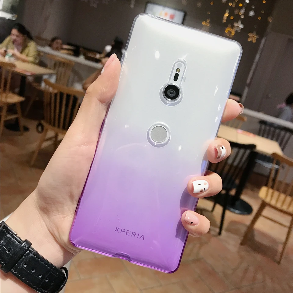 Градиентный чехол для Sony Xperia XZ3 XZ XZ1 XZ2 XZ4 Compact Z5 Cover TPU силиконовый мягкий телефона X