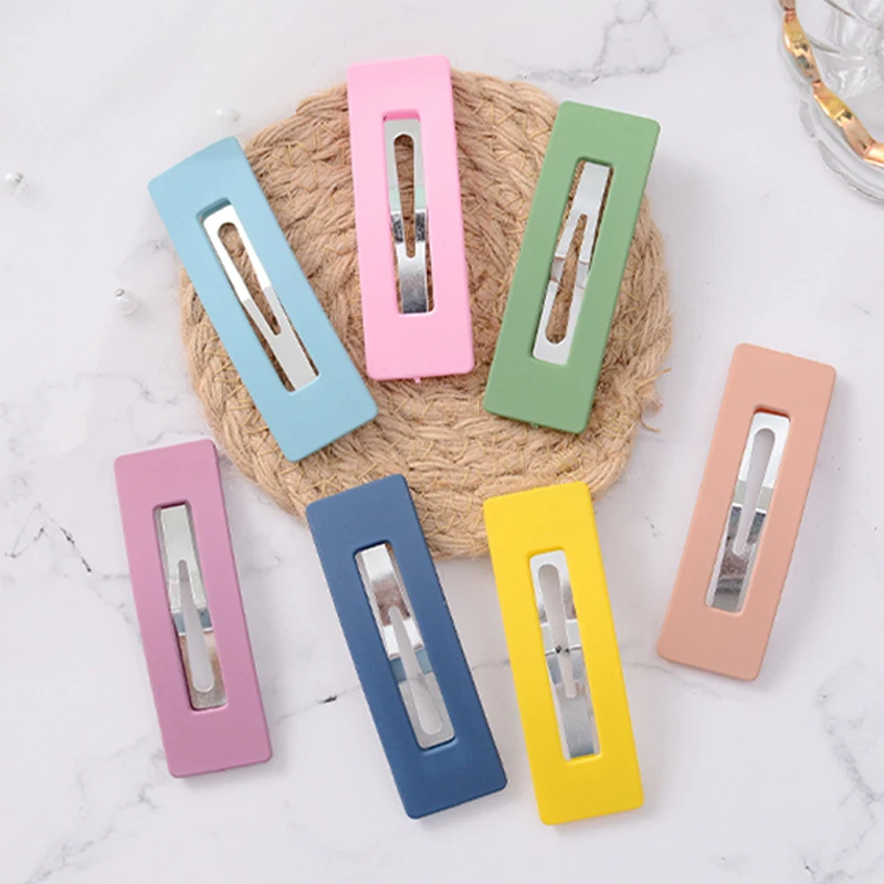 1 шт. однотонные заколки для волос из смолы геометрические Пустые Квадратные