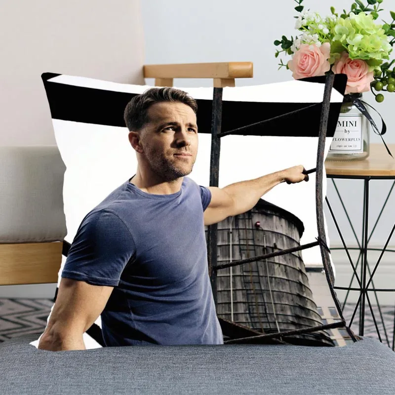 New Ryan Reynolds Pillowcase Bedroom Home Decorative Gift Pillow Cover Square Zipper Cases 40x40 45x45 Satin Soft | Дом и сад