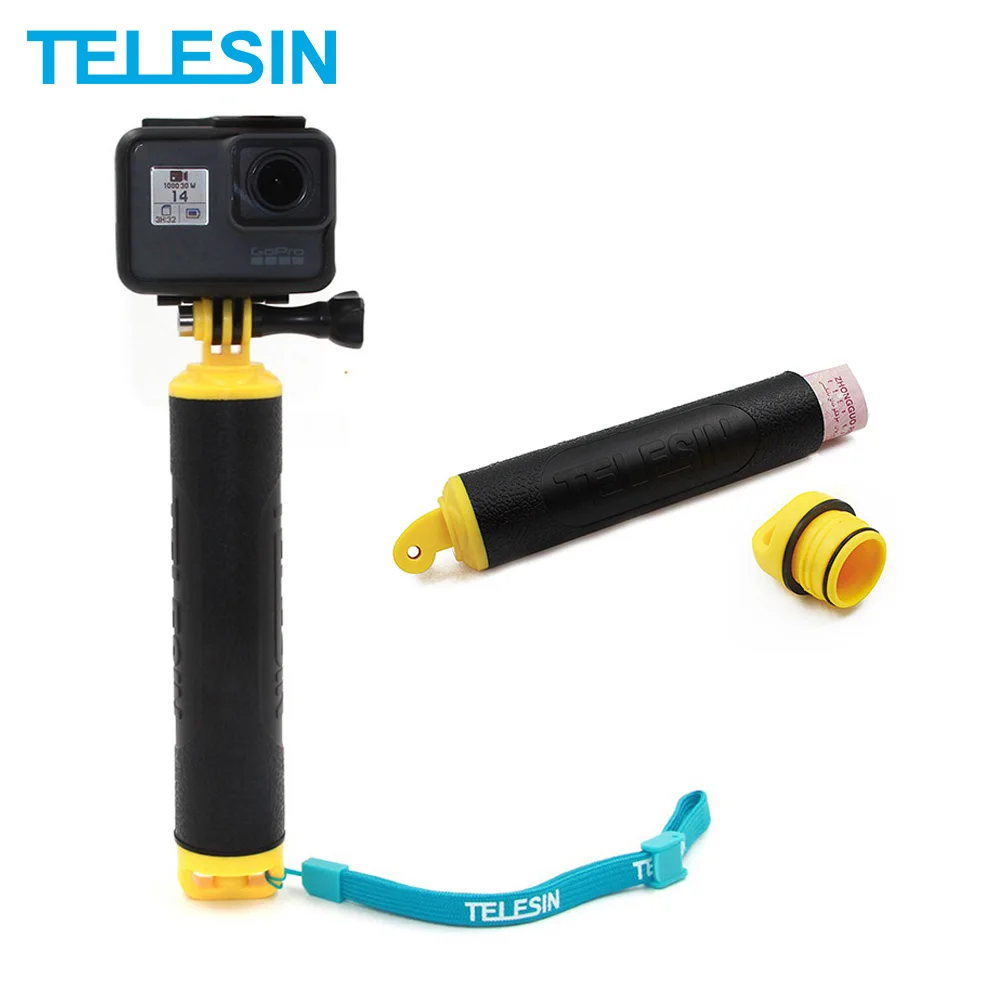 Плавающий монопод TELESIN с ручкой поплавком для GoPro Xiaomi Yi DJI Osmo Action SJCAM EKEN Аксессуары