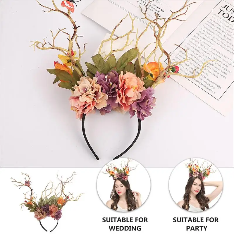 

1 шт. искусственная ветка цветок застежка для волос Олень Рог дизайн головной убор для декора