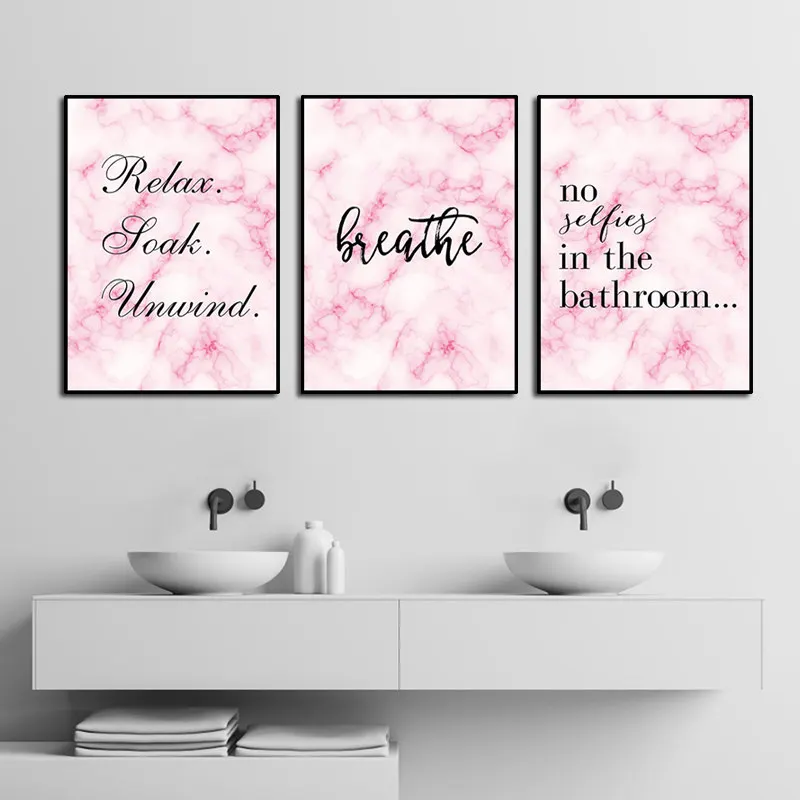 

Relax Shower Room Wash Hand Marble Abstract Art Prints Poster Bathroom Picture Toilet Wall Decor Quote Canvas Painting HD2831