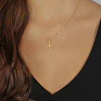 new style fashion light luxury gold plated cross necklace 2021 france simple design jesus cross necklace for women party jewelry