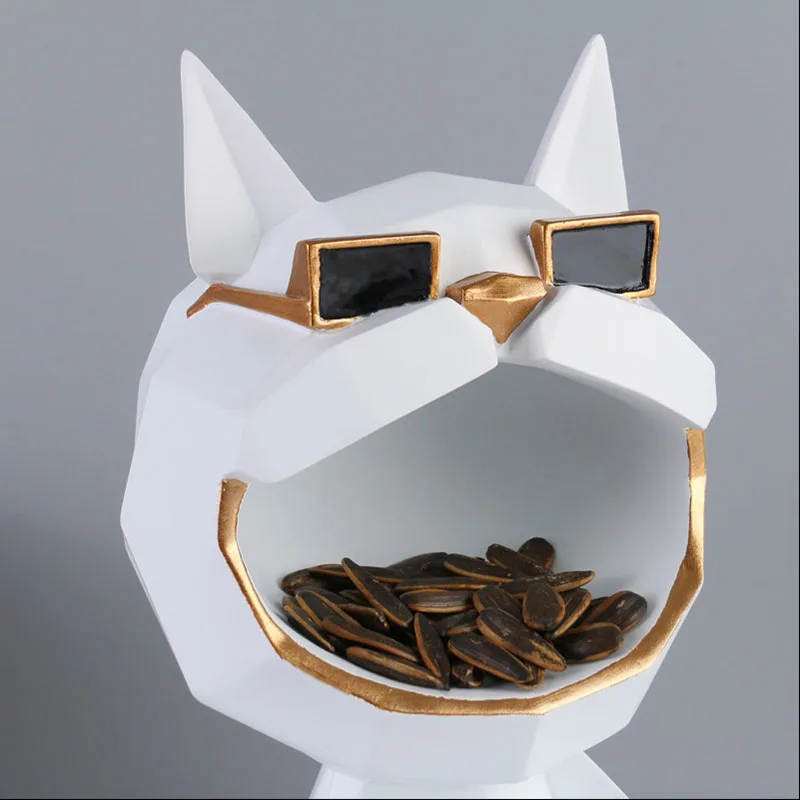Kaufen Harz Nordic Statue Cool Big Mund Katze Lebensmittel Süßigkeiten Schlüssel Lagerung Box Telefon Halter Skulptur Handwerk Ornamente Wohnzimmer Decor