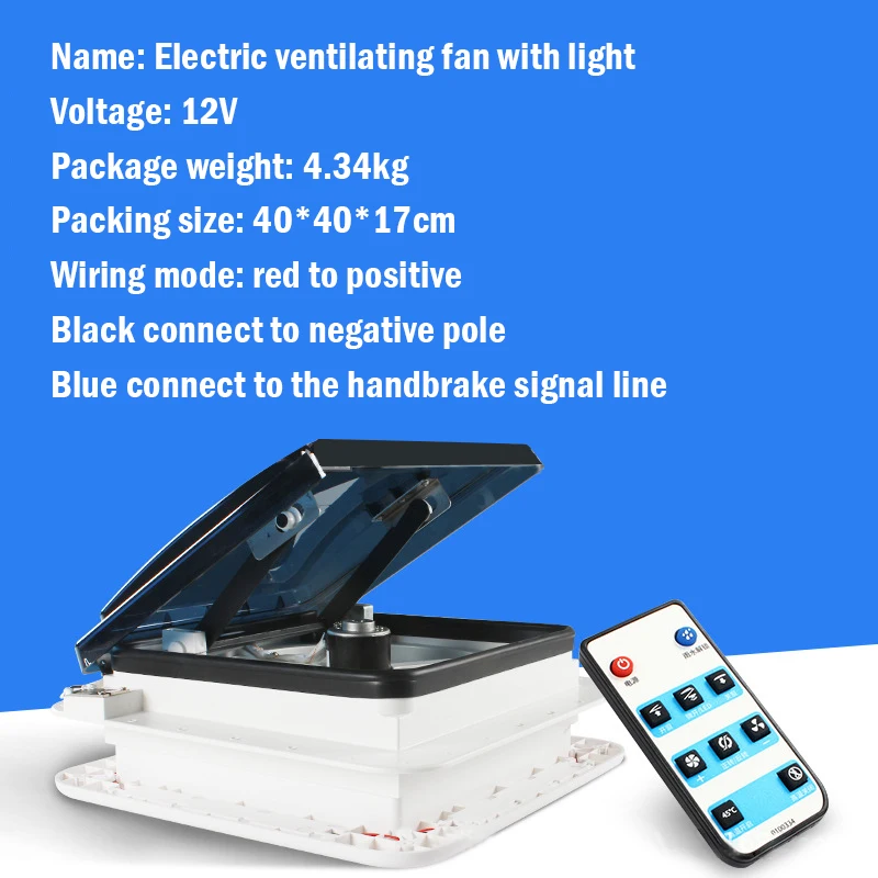 

12 V 11'' RV Ventilation Fan Electric Control Caravan Accessories Motorhomes Vents Automatic For RV Motorhome Trailer With LED