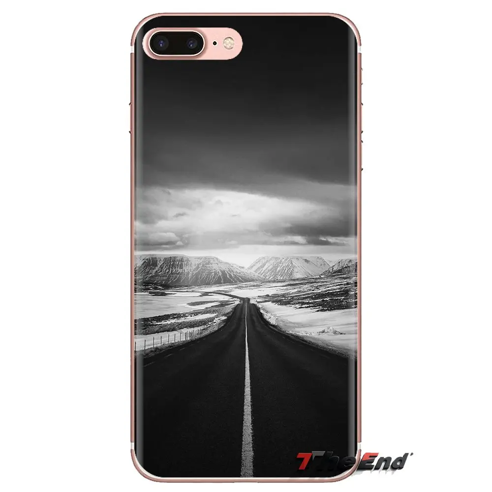 Фильм черная обои с дорогой силиконовые чехлы для телефона huawei G7 G8 P7 P8 P9 P10 P20 P30 Lite