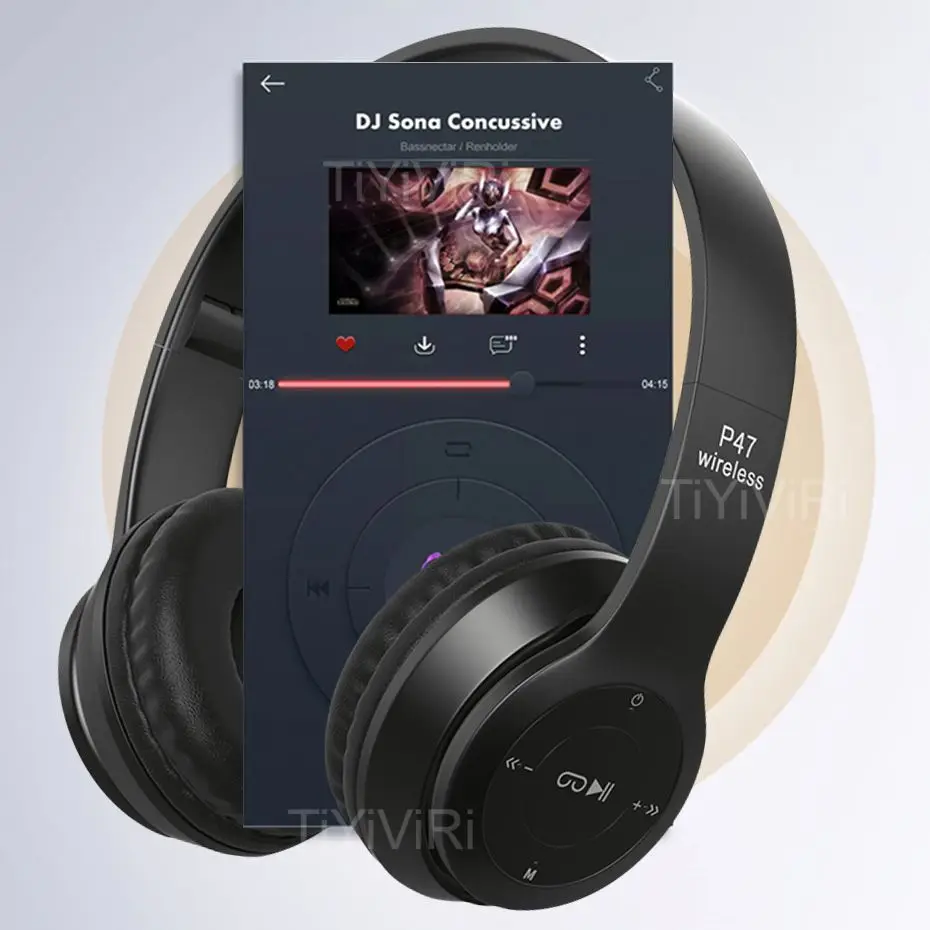 

Bluetooth Headset Wireless Headphones Foldable HiFi Stereo Earphone With Mic Support SD Card FM For Xiaomi Iphone Sumsamg Phone