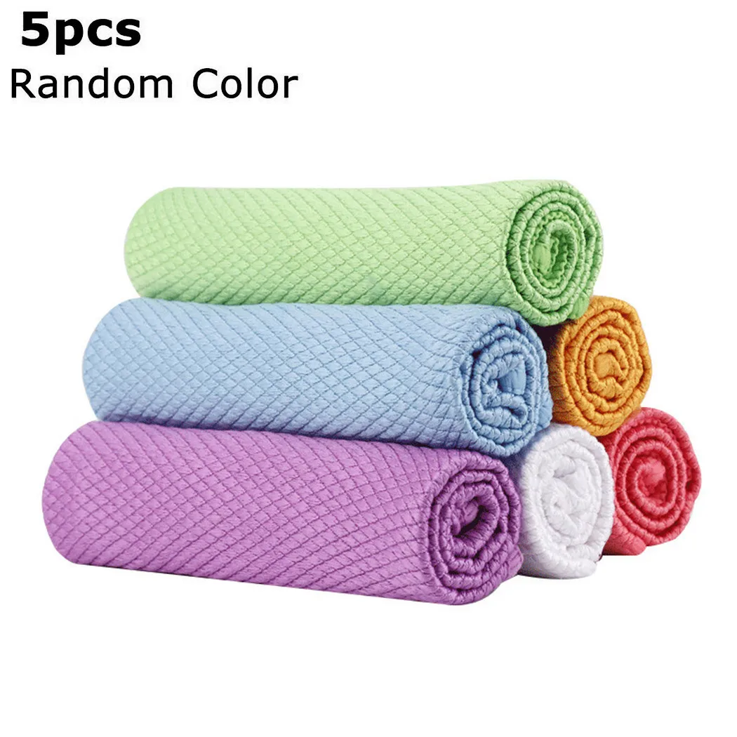 

5pcs Special Fish 40*50cm Scale Wipes Rag For Glass Cleaning Housework Cleaning Cloth *100% Brand New And High Quality