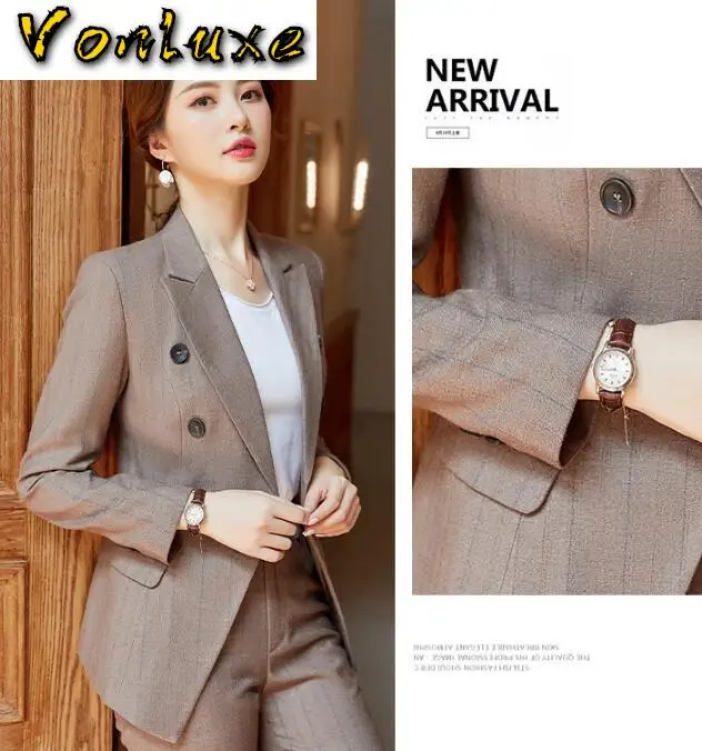 Офисная Женская одежда винтажный элегантный двубортный клетчатый Блейзер и