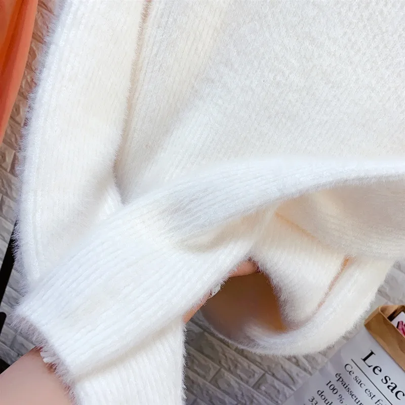 2020 autumn winter turtleneck sweater women mink cashmere knit soft elasticity bottoming sweaters mohair pullovers 3141 | Женская одежда